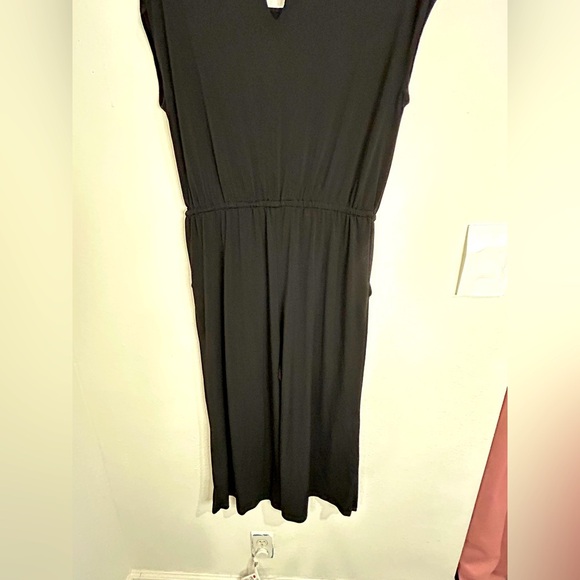 Market & Spruce Black Jumpsuit Size Large Sleeveless Tie Waist Cropped Wide Leg - Picture 9 of 9